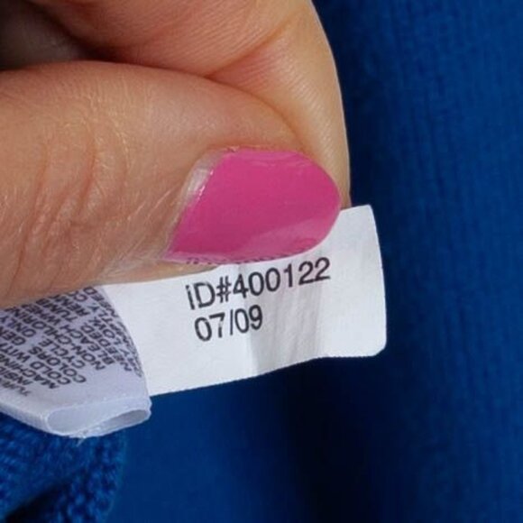 Vintage Express Mens V Neck Cotton Sweater Size L Blue Logo Preppy‎ Academia Y2K - Picture 7 of 9